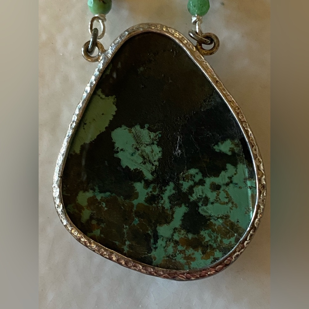 Sterling & Chinese Turquoise Necklace - Picture 3 of 8